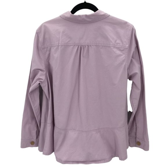 Denim & Co Womens Mauve Pink Button Front Swing Long Sleeve Denim Jacket Size 1X - Picture 3 of 9